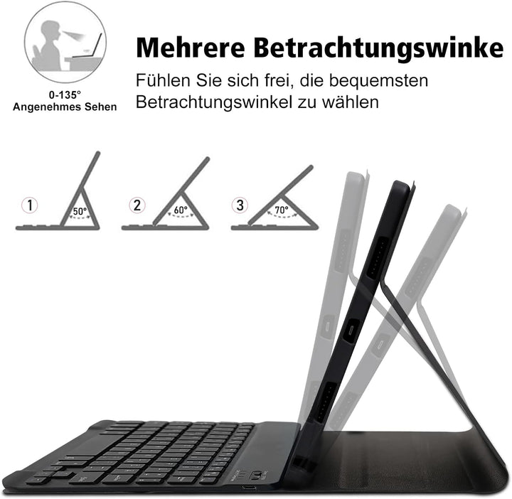 Samsung Galaxy Tab A8 Hülle mit Tastatur, QWERTZ Deutsches Layout Bluetooth Tastatur mit Stifthalter