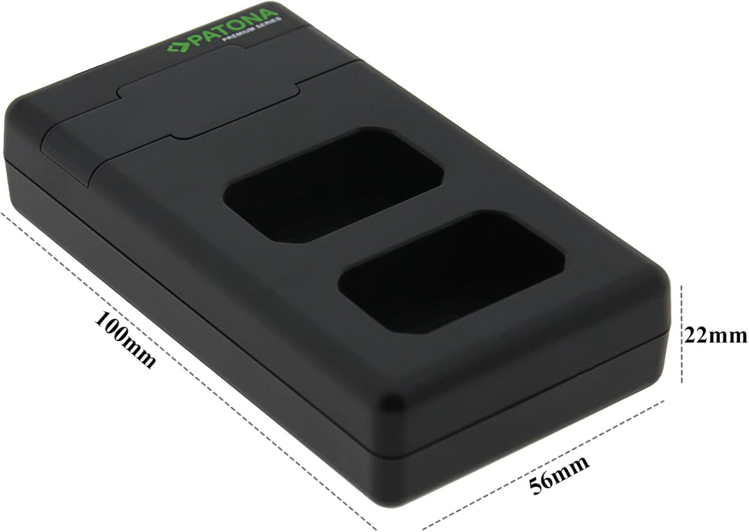 PATONA NP-FW50 - PD Performance Akku Ladegerät (1000mA) USB-C Mini Dual LCD - PD/QC fähig (161964),