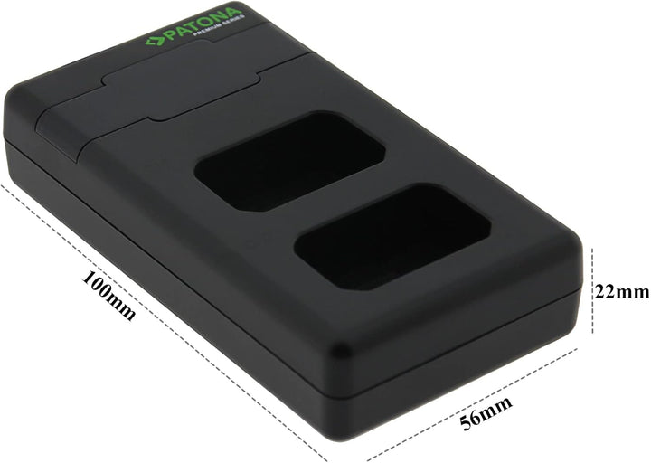 PATONA NP-FW50 - PD Performance Akku Ladegerät (1000mA) USB-C Mini Dual LCD - PD/QC fähig (161964),