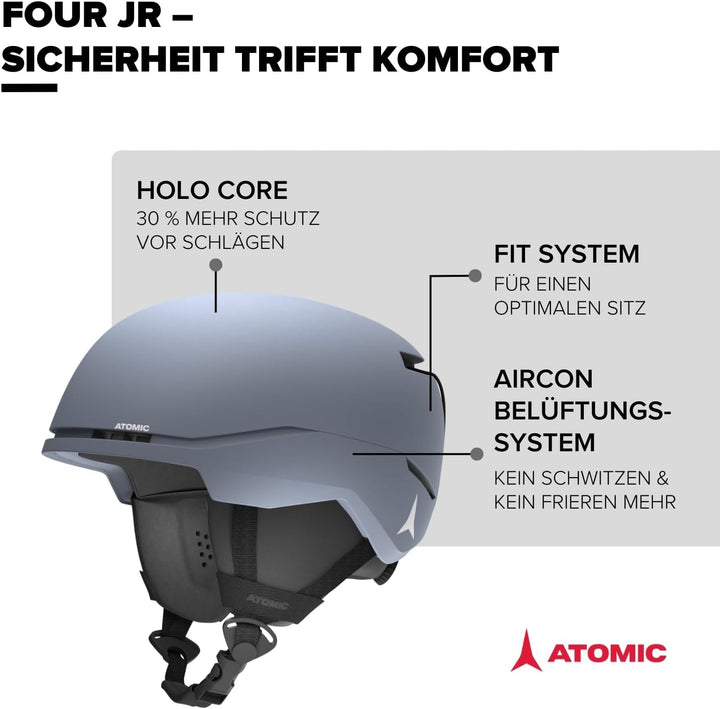 ATOMIC Four JR Skihelm für Kinder & Jugendliche - Max. Sicherheit bei Aufprällen - Innovatives Belüf
