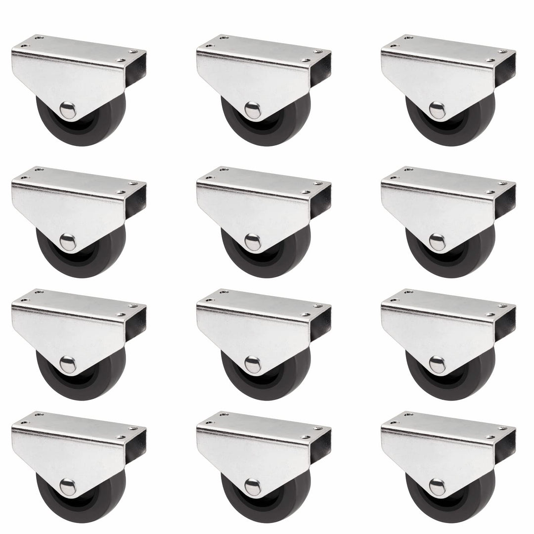 Sotech 12er Set Kastenrolle PASSAU (Ø 50 mm, für Unterbaumontage, dunkelgrau) Transportmöbelrolle, l