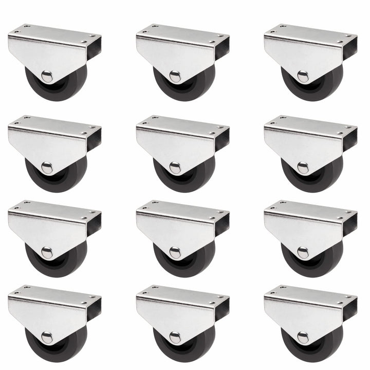 Sotech 12er Set Kastenrolle PASSAU (Ø 50 mm, für Unterbaumontage, dunkelgrau) Transportmöbelrolle, l