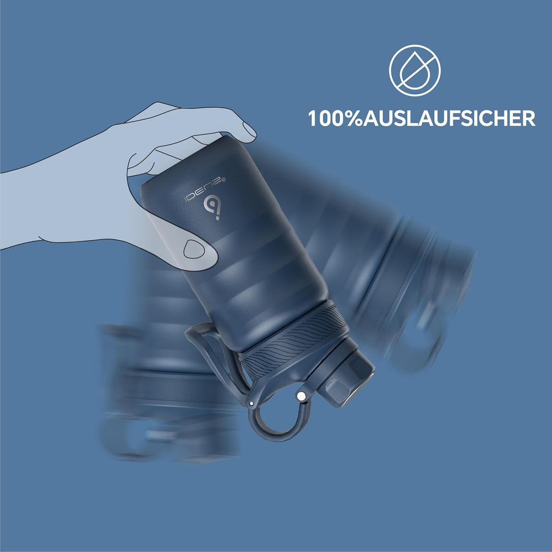 IDEUS Vakuumisolierte Wasserflasche, 12oz (360ml) Edelstahl Doppelwand Flasche Metall Sport Kantine