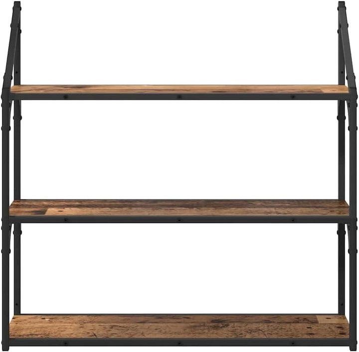 vidaXL Wandregal mit Regal Altholz 80 x 21 x 78,5 cm Holzwerkstoff, Moderne, rechteckige Wandregale,