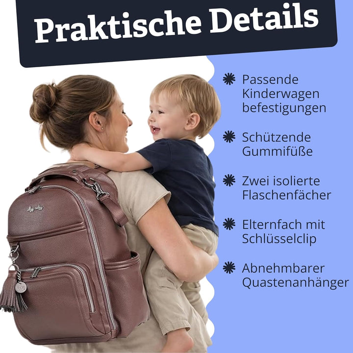 Itzy Ritzy Wickeltaschen-Rucksack – Boss Plus Baby-Rucksack mit grossem Fassungsvermögen und 19 Tasc
