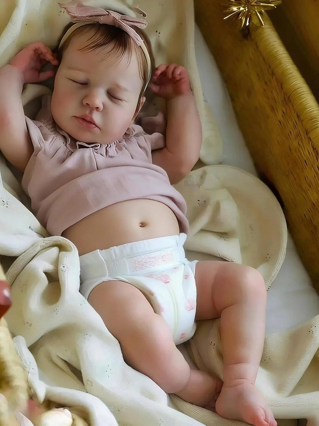 Zero pam Lebensecht Reborn Baby Mädchen Vollsilikon Puppe, 45 cm Reborn Babypuppe Wie Echtes Baby, V