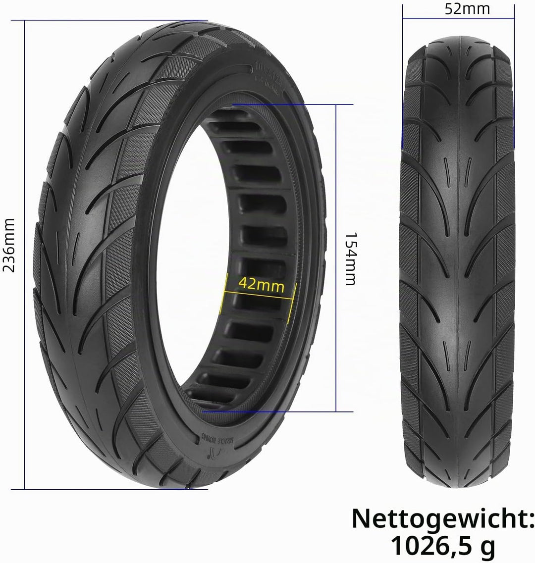 10x2,125-6,5/6,6 Vollreifen für Segway Ninebot D18 D28 D38 D38D,für Xiaomi 4 Lite Gen2,Odys Alpha X5