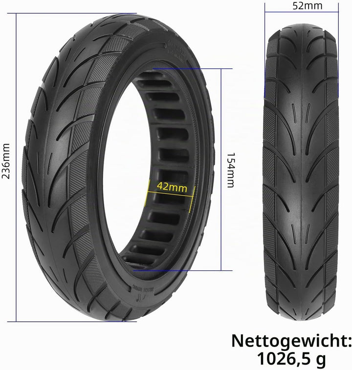 10x2,125-6,5/6,6 Vollreifen für Segway Ninebot D18 D28 D38 D38D,für Xiaomi 4 Lite Gen2,Odys Alpha X5