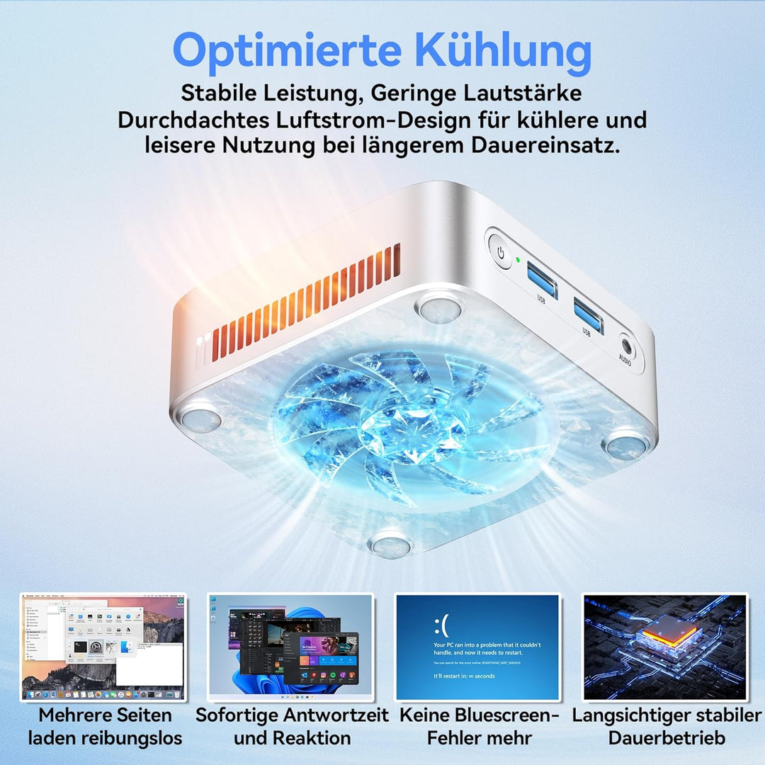Blackview MP50 Mini PC mit Tastatur und Maus, Leistungsstarker Business Computing, Ultra 4K Grafik,
