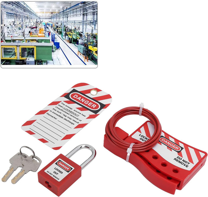 Lockout Tagout Lock Kit Elektrisches Lockout/TAGOUT KIT Lockout Lock Set mit Vorhängeschloss Warnsch
