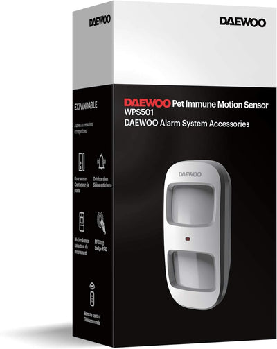 DAEWOO Pet Immun Wireless Bewegungsmelder, kompatibel mit Tieren, WPS501 für DAEWOO SA501 Alarme, 86