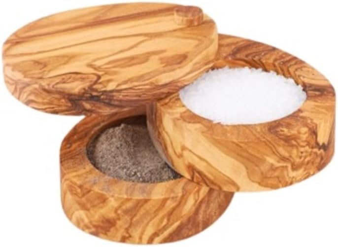 Salz und Pfeffer Behälter, Gewürzbehälter, Kräuterbehälter, Zwei Fächern mit Abdeckung, 100% Bio, Sa