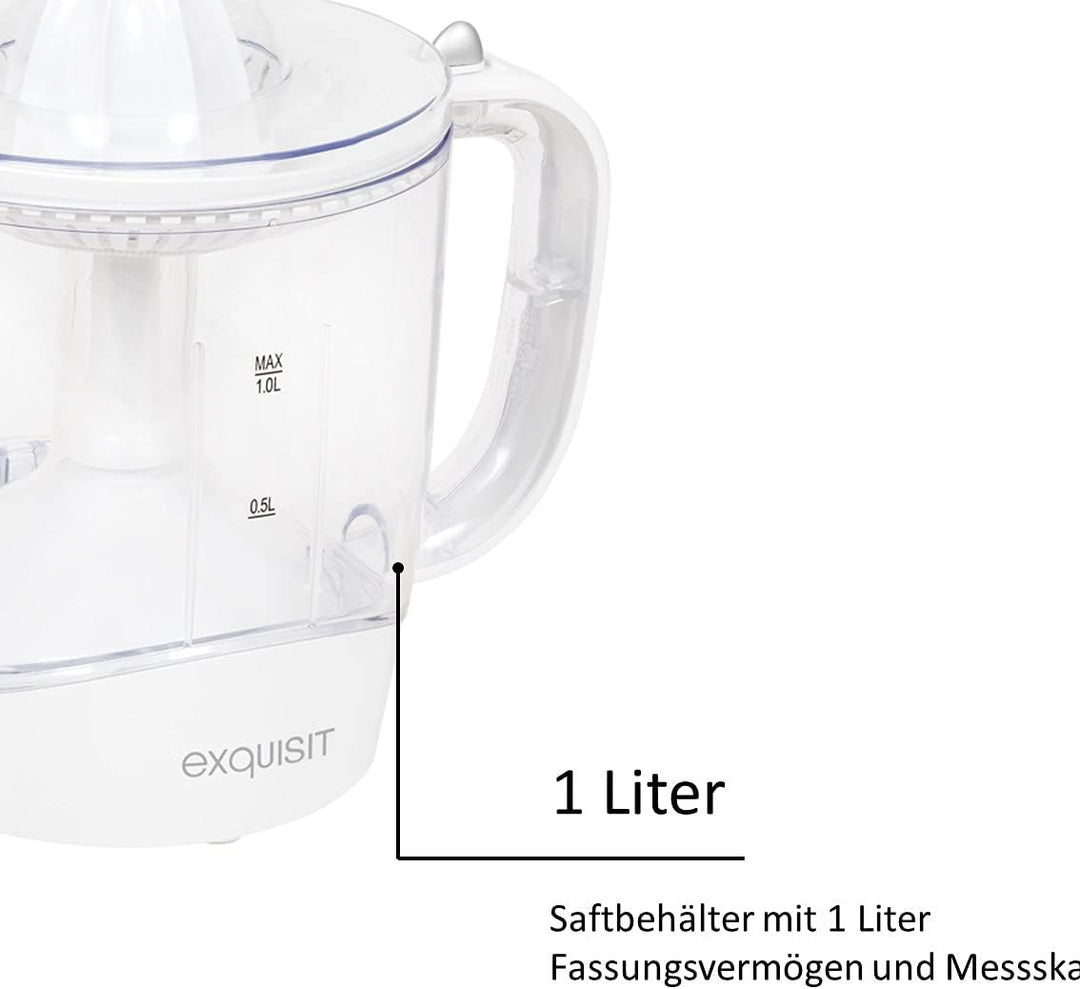 Exquisit Zitruspresse ZP 3001 wet | Saftpresse mit 2 unterschiedlichen Presskegeln | Links- und Rech