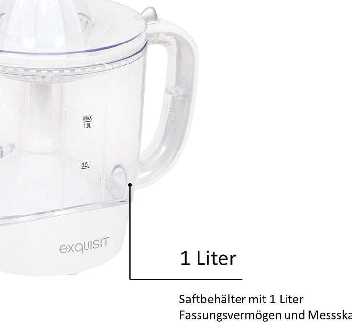 Exquisit Zitruspresse ZP 3001 wet | Saftpresse mit 2 unterschiedlichen Presskegeln | Links- und Rech