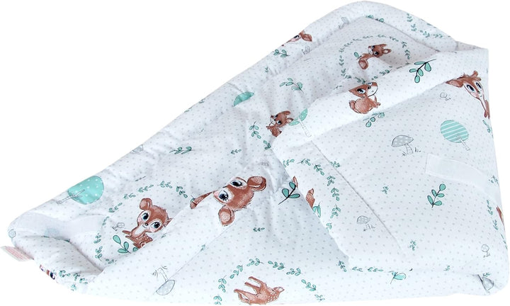 Babylux Einschlagdecke BABYHÖRNCHEN 75 x 75 cm Baby Neugeborene Erstausstattung (120. Wald REH), 120