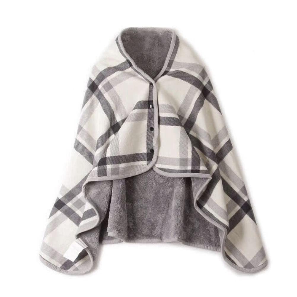 Damen Poncho, Flanellumhang, Winter Plüschdecke Tragbare Decke Warmer Überwurf Schal Wickelbezug Umh
