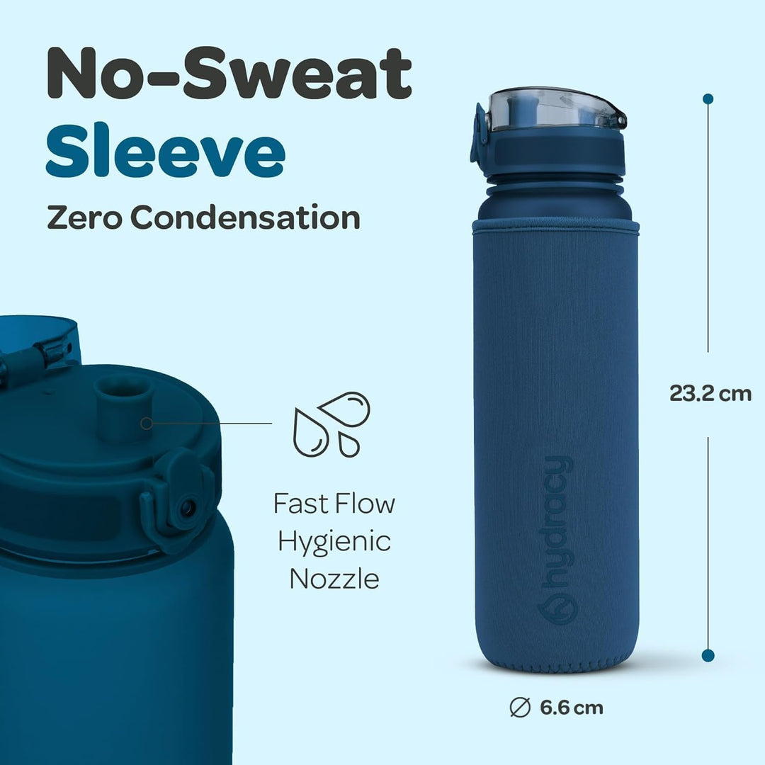 Hydracy Trinkflasche mit Fruchteinsatz - 500ml Wasserflasche - BPA-freie Trinkflasche mit Zeitmarkie