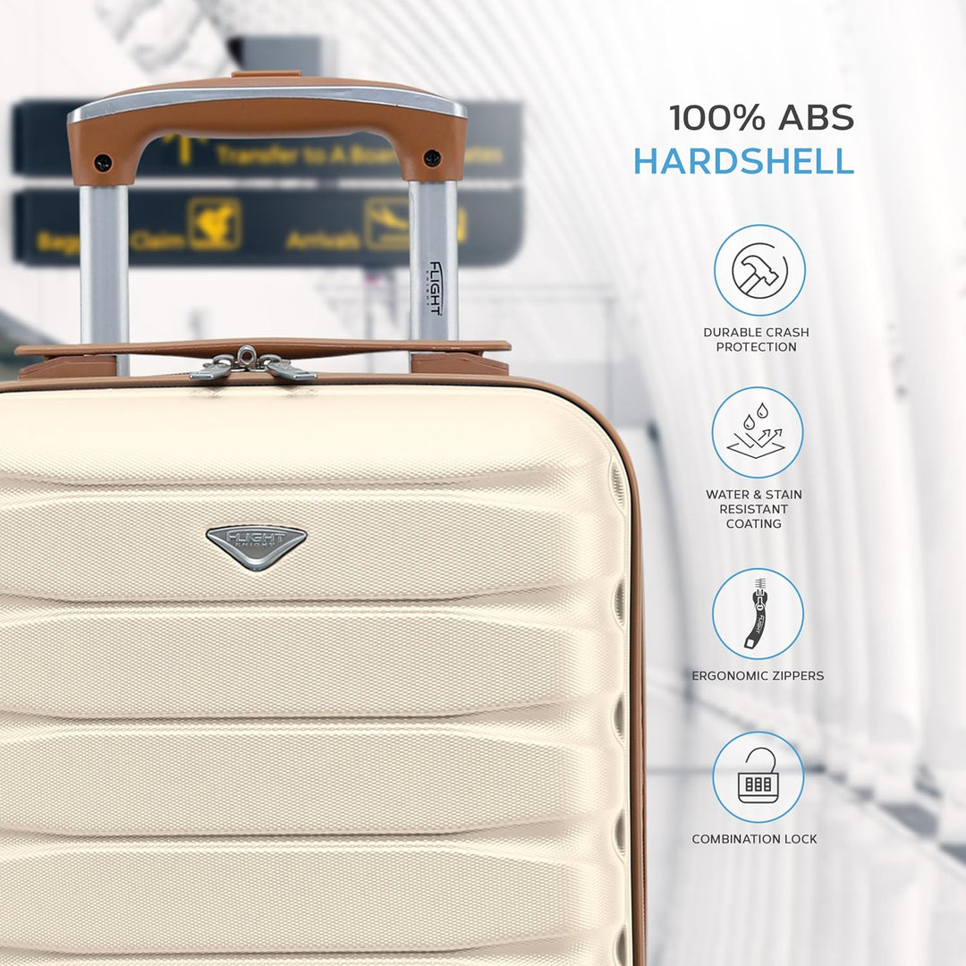Flight Knight Leichte 4-Rad-abs-hartschalenkoffer Handgepack, Zugelassen Fur Uber 100 Fluggesellscha