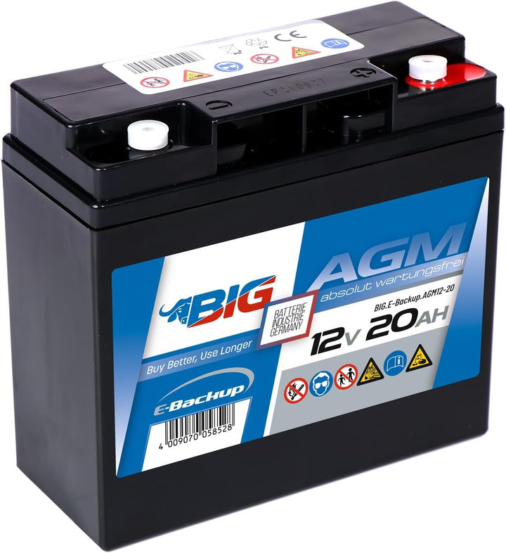 BIG E-Backup AGM Notstrombatterie für EPS- und USV-Systeme, Speicher- & Kommunikationssysteme, Alarm