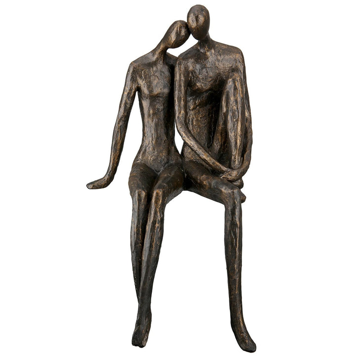 Casablanca Deko Skulptur Kantensitzer Kantenhocker Kunstharz - Liebe Paar - mit Spruchanhänger Gesch