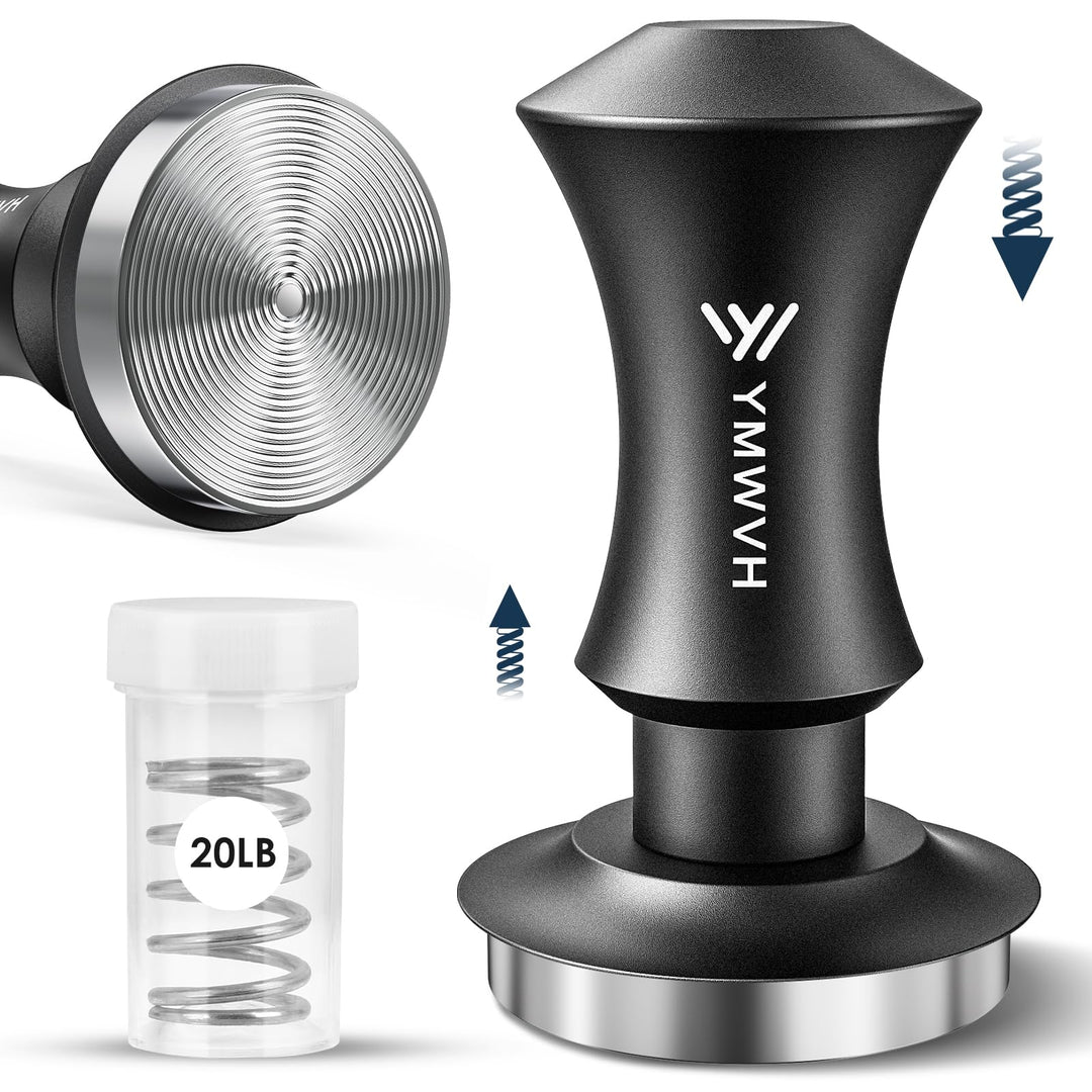 YMWVH Kaffee Tamper 51mm, Edelstahl Espresso Tamper mit 30lbs Anpressdruck, 304 Edelstahl Base Kaffe