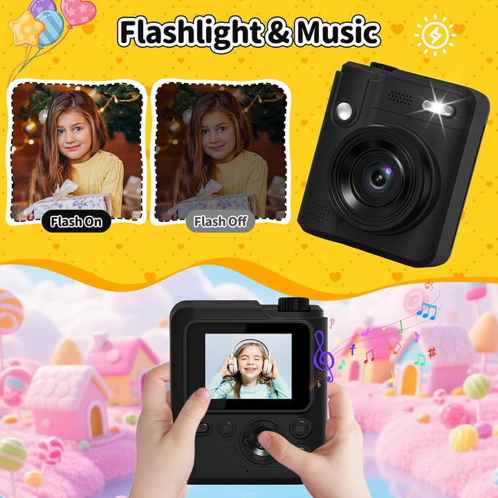Gofunly Sofortbildkamera Kinder, 1080P HD Kinderkamera Sofortbildkamera mit 32GB Karte & DruckerPapi