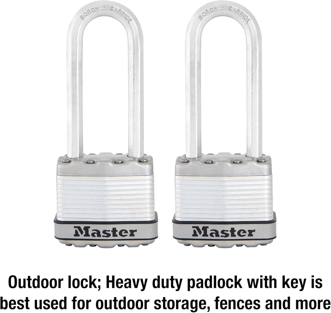 Master Lock M1XTLJ Magnum Vorhängeschloss mit Schlüssel, 2 Stück, gleichschliessend 2 Pack, Keyed-Al