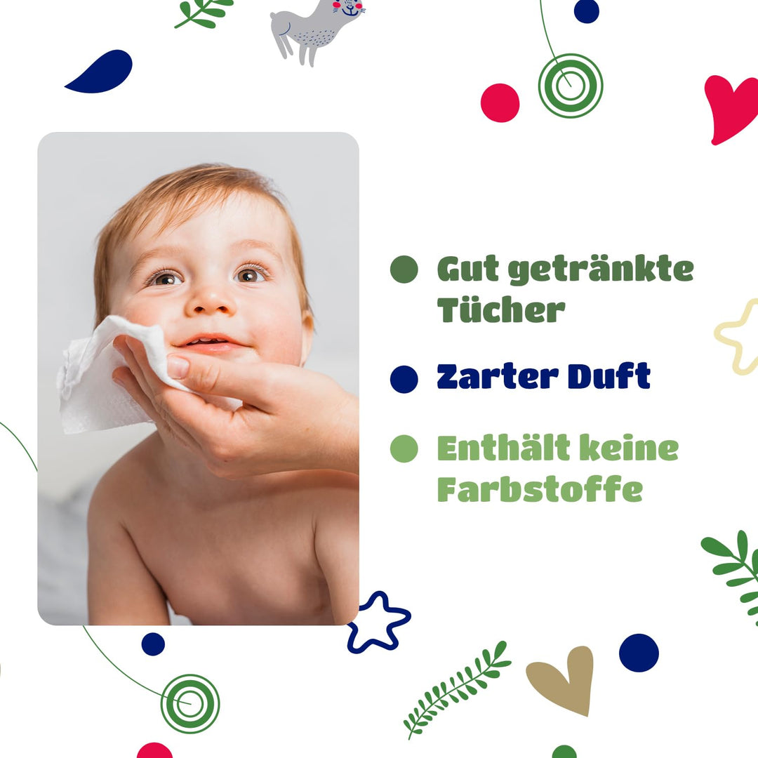 Kindii Natural Balance Feuchttücher – (12x60 Stück) Feuchttücher für Babys und Kinder – Aloe Vera, s