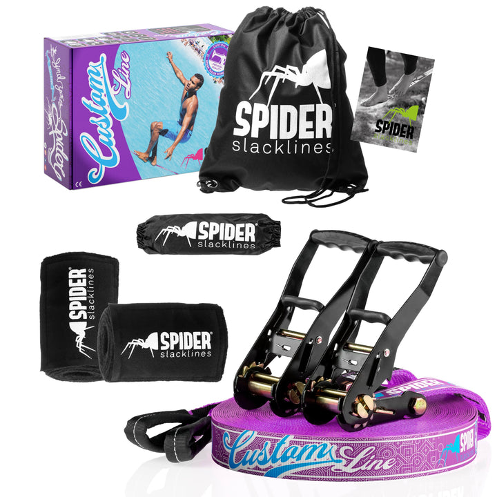 SPIDER SLACKLINE TKSA5 - Custom Slackline Kit erfahrene Slackliner oder Anfänger - Komplettset mit G