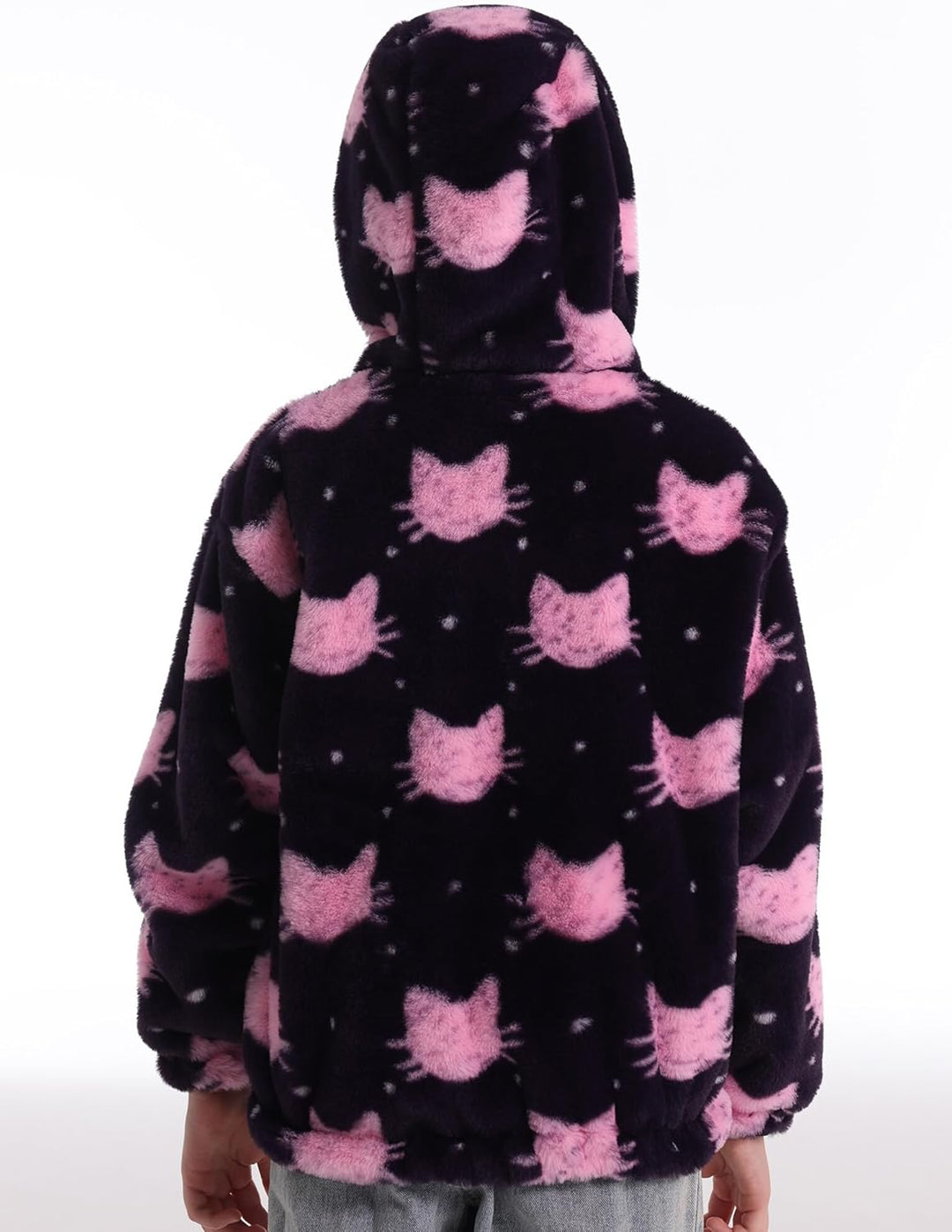 SEAUR Kuscheljacke Mädchen Flauschig Teddy-Fleece Hoodie Jacke Kinder Kuschelig Plüsch Supersoft Man