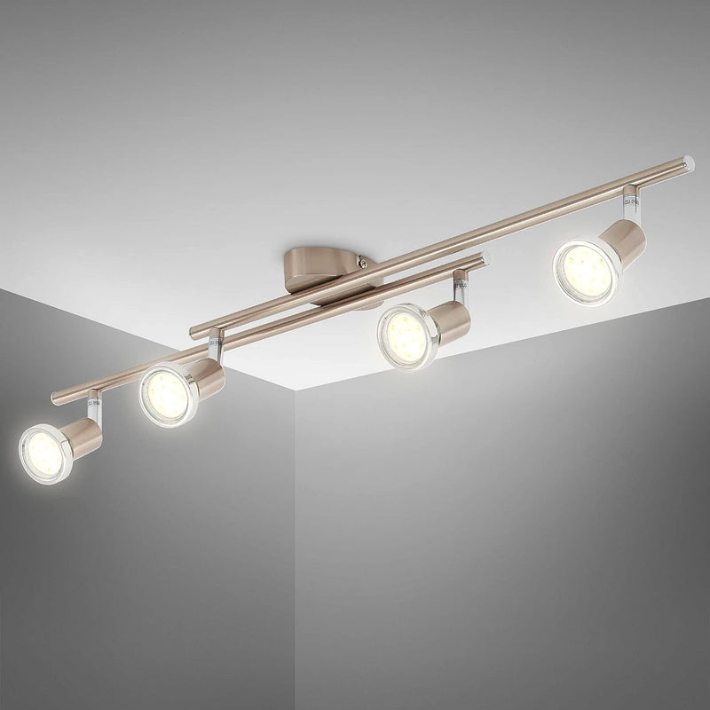 B.K.Licht - LED Deckenlampe schwenkbar, warmweisse Lichtfarbe, GU10 Fassung, LED Deckenleuchte, LED