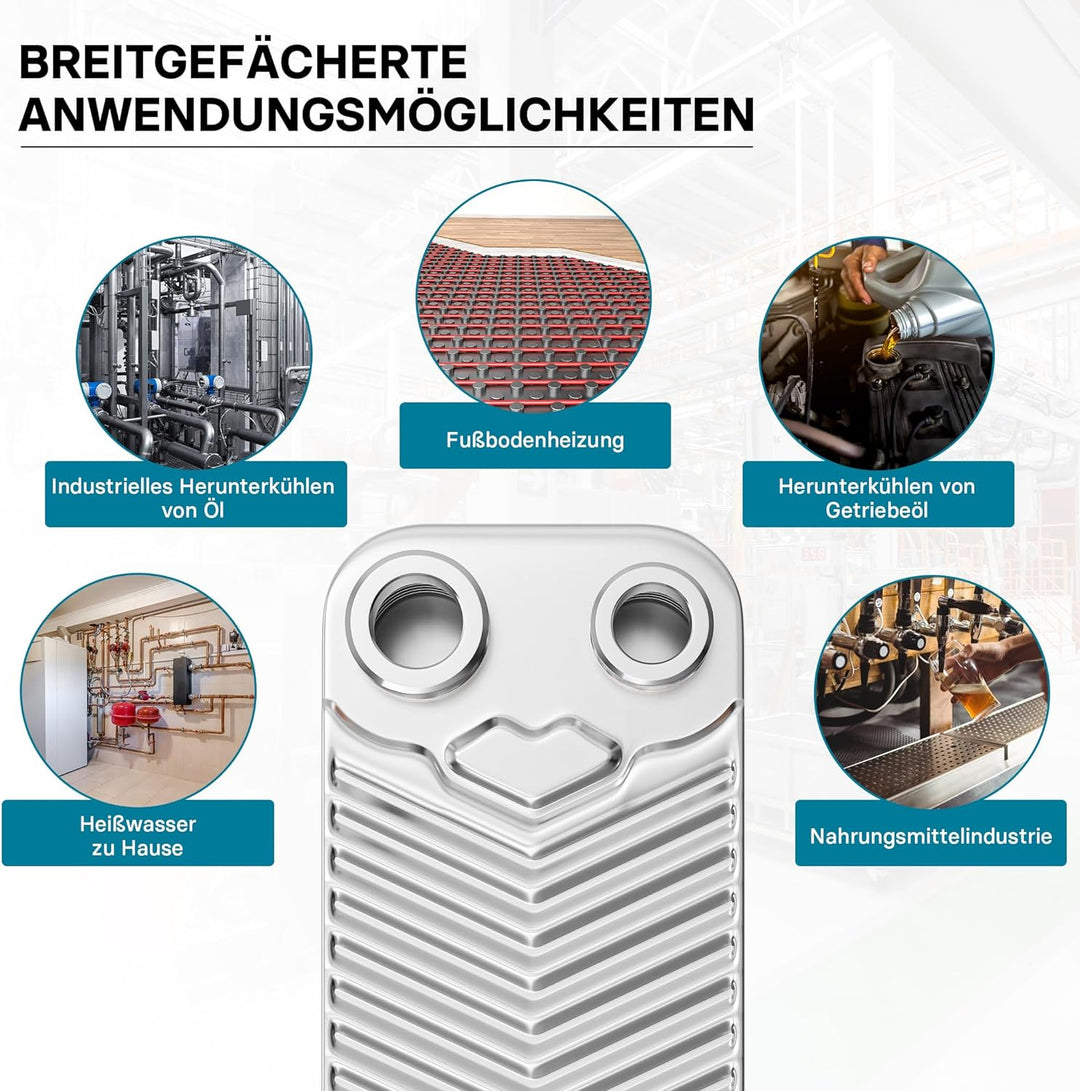 Hrale Edelstahl Wärmetauscher 50 Platten max 90 kW Plattenwärmetauscher Wärmetauscher