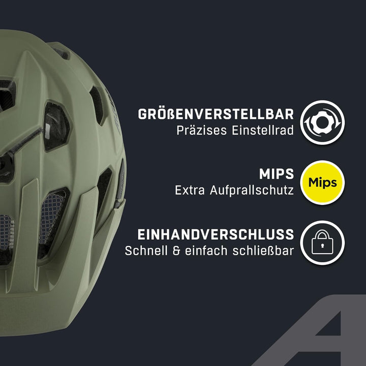 Alpina PLOSE MIPS Helmet 2023 Olive matt 52-57 cm, 52-57 cm