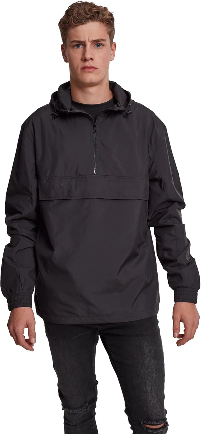 Urban Classics Herren Basic Pull Over Jacket S Schwarz, S Schwarz
