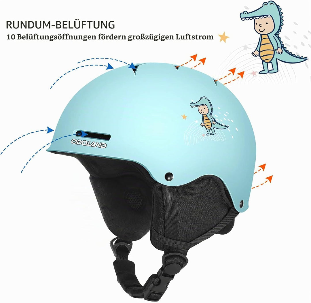 Odoland Kinder Skihelm und Skibrille Set, Snowboardhelm für Jungen und Mädchen, Verstellbar Schneehe