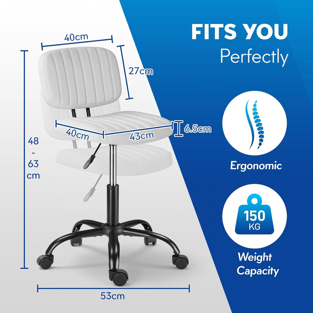 Ergonomischer Rollhocker mit Rückenlehne Arbeitshocker Drehhocker Rollhocker 360° drehbar Höhenverst