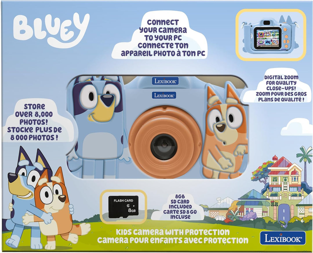 Lexibook Bluey, 4-in-1 Kinderkamera mit Schutz, Foto-, Video-, MP3- und Spiel-Funktionen, 15 Rahmen