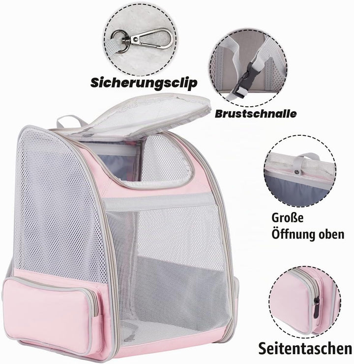 Grosser Katze-Träger-Rucksack, Haustier-Träger für kleinen Hund bis zu 16 Pfund, atmungsaktiver entl