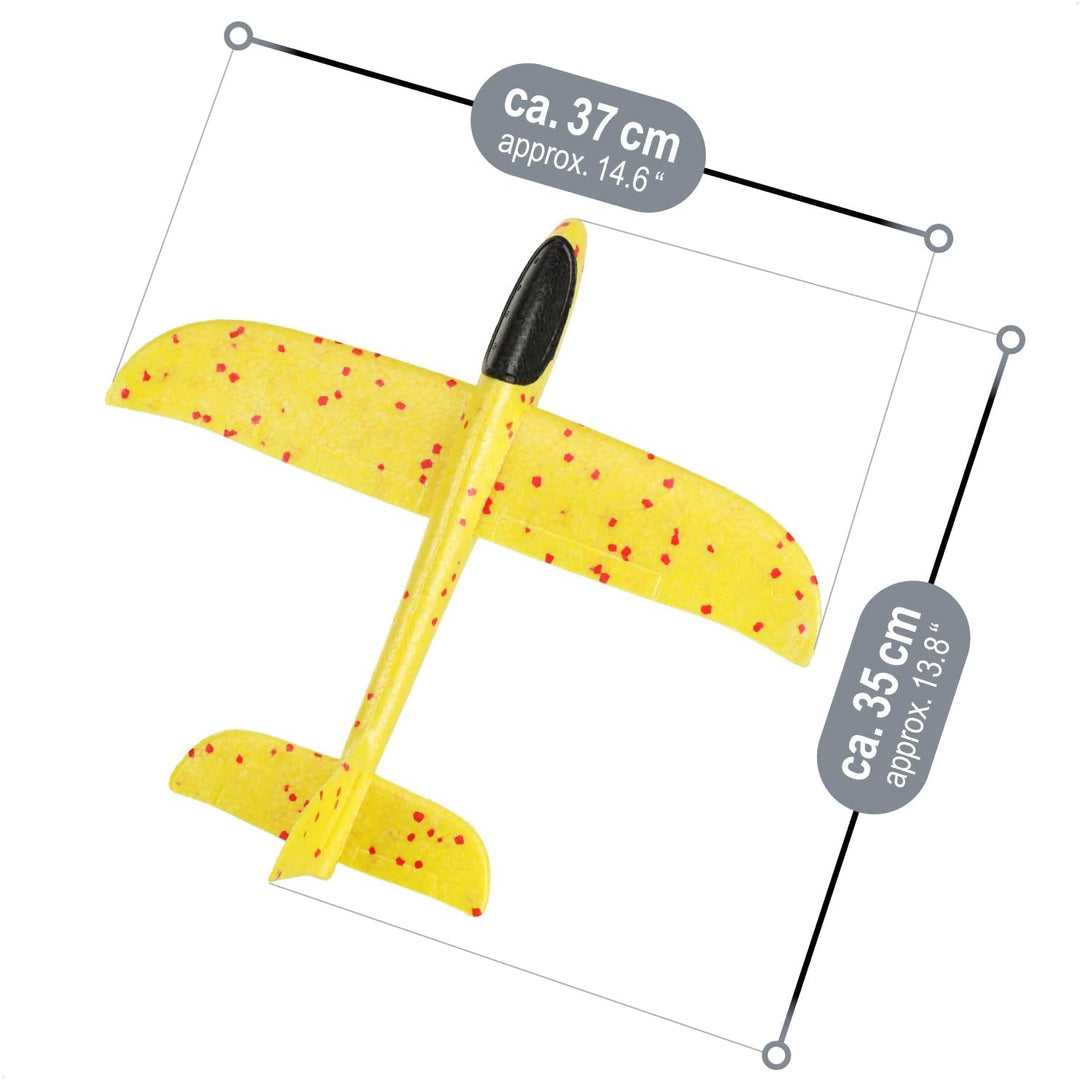 com-four® 30x Styroporflugzeug für Kinder und Erwachsene - stabiler Wurfgleiter mit Stecksystem - Se