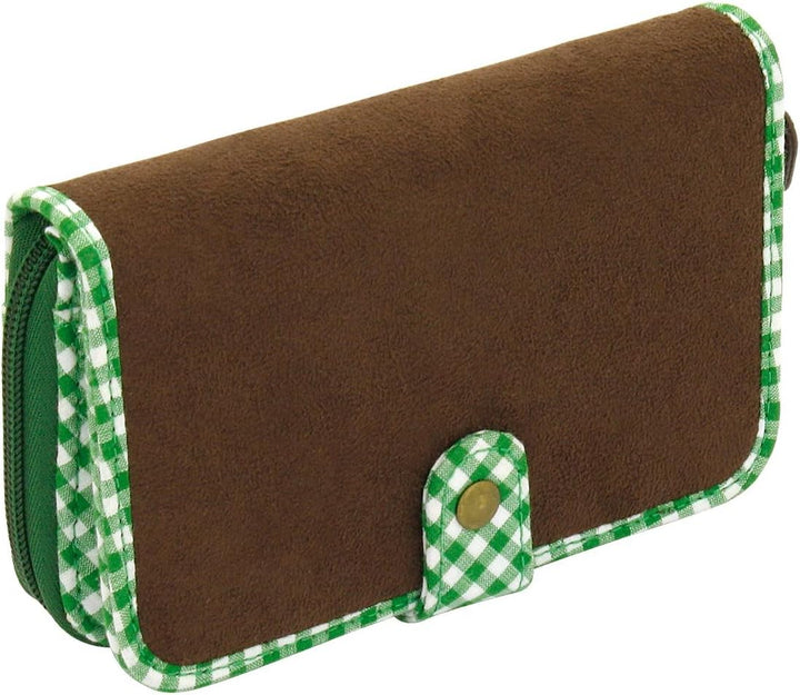 Friedrich 23 RV-Damenbörse, Bavaria, Velvet, Münzbörse, 16 cm, Braun/Grün, Braun/Grün