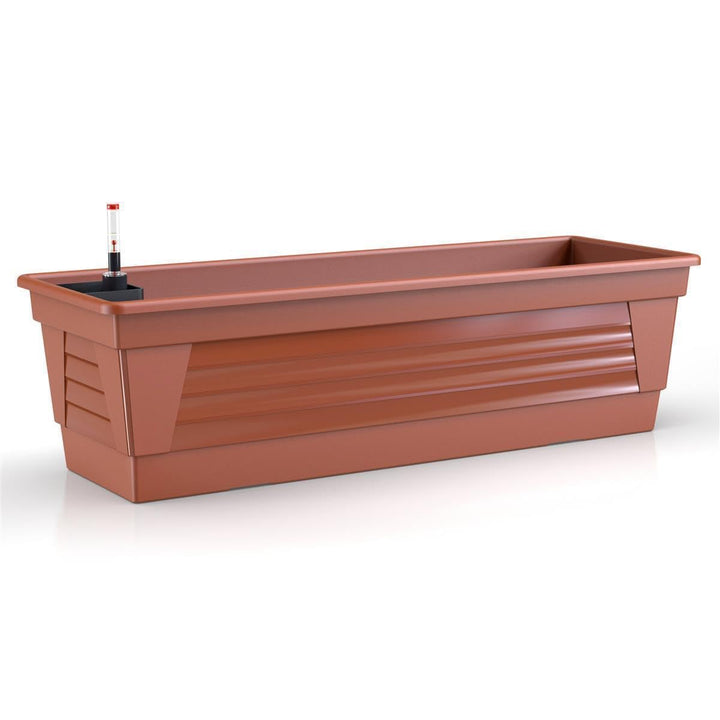 Blumenkasten Milano 80 cm lang Farbe Terrakotta mit Wasserspeicher und Wasserstandsanzeige Pflanzkas