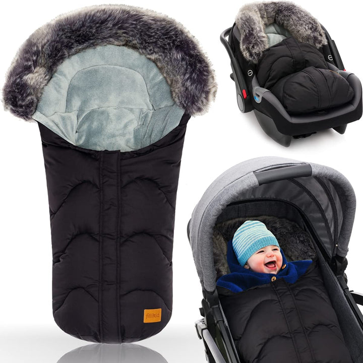 Fillikid Winterfusssack LHOTSE mit Coral - Fleece/Kinder Baby Fusssack universal für Kinderwagen Aut
