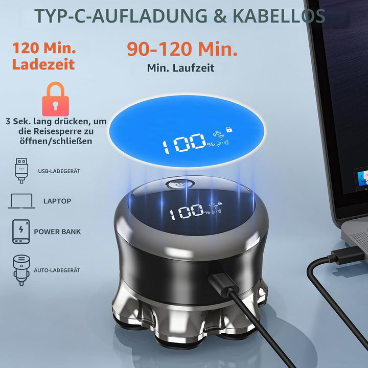 Glatzen Rasierer Herren Elektrisch, 7D Flexibler Detachable Glatzenrasierer, Magnetische Schwebender