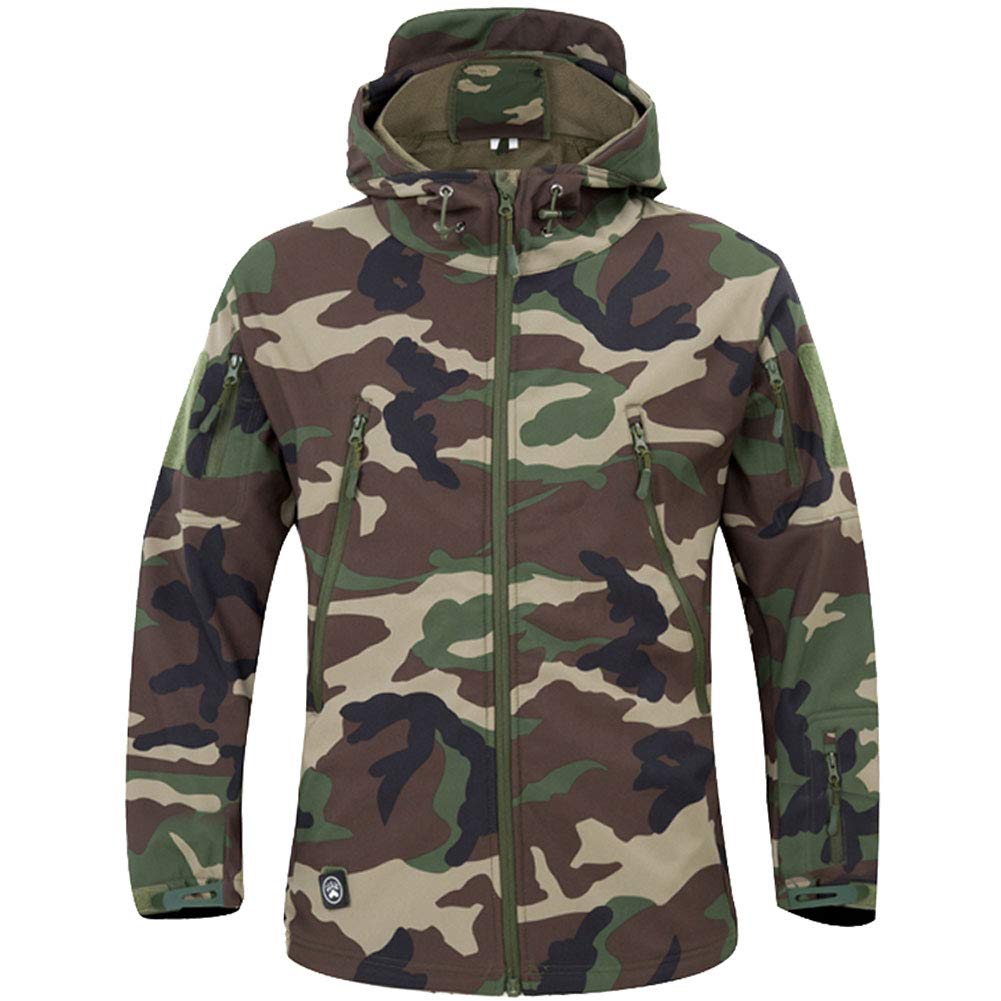 MakingDa Wasserdichte Herren-Jacke, lässiger Kapuzenmantel, Softshell-Fleece-gefüttert, Laufjacken,
