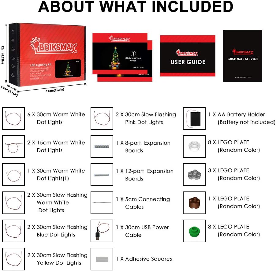 BRIKSMAX Led Beleuchtungsset für Lego Weihnachtsbaum,Kompatibel Mit Lego 40338 Bausteinen Modell - O