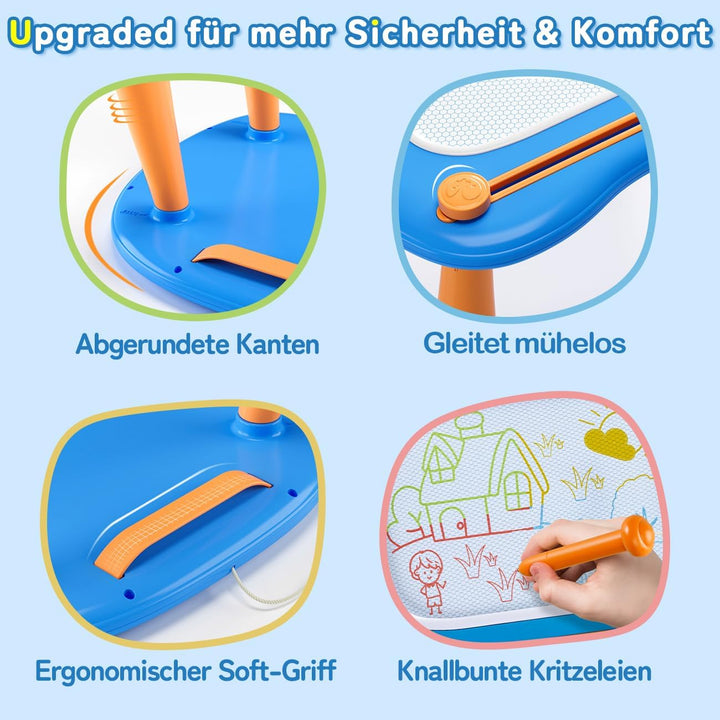 Maltafel Zaubertafel ab 1 jahr, bunte Magnetische Zeichentafel mit 4 Beine, pädagogische Spielzeug f