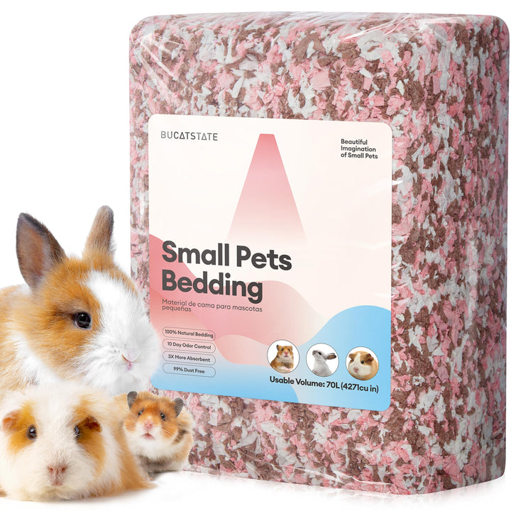 BUCATSTATE Hamsterstreu 70L, 99% staubfrei und geruchshemmend, Meerschweincheneinstreu, Naturpapier,