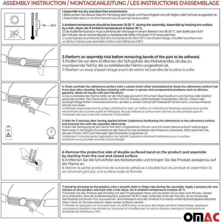 Frontgrill Grill Leisten kompatibel mit VW T6 Transporter Caravelle Multivan Highline 2015-2019 Kühl