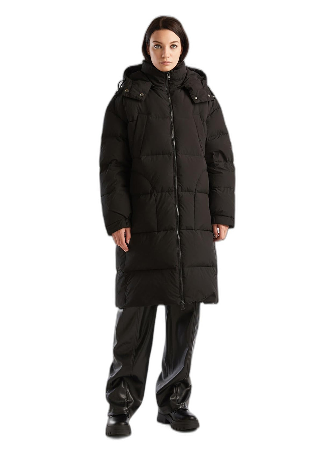 United Colors of Benetton Damen Kurze Daunenjacke L Schwarz 100, L Schwarz 100