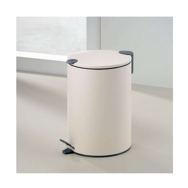 kela 10644 Treteimer mit Inneneimer 12 l, Geräuschloses Schliessen, Metall, Mats, Beige 12 l Beige,